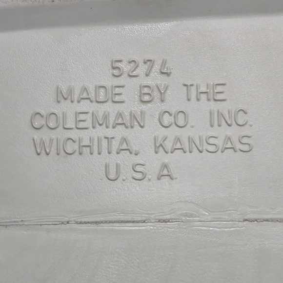 Colman Oscar Cooler Vintage #5274 White Green Lid 14x9.5x15 1983 EUC - Picture 5 of 13